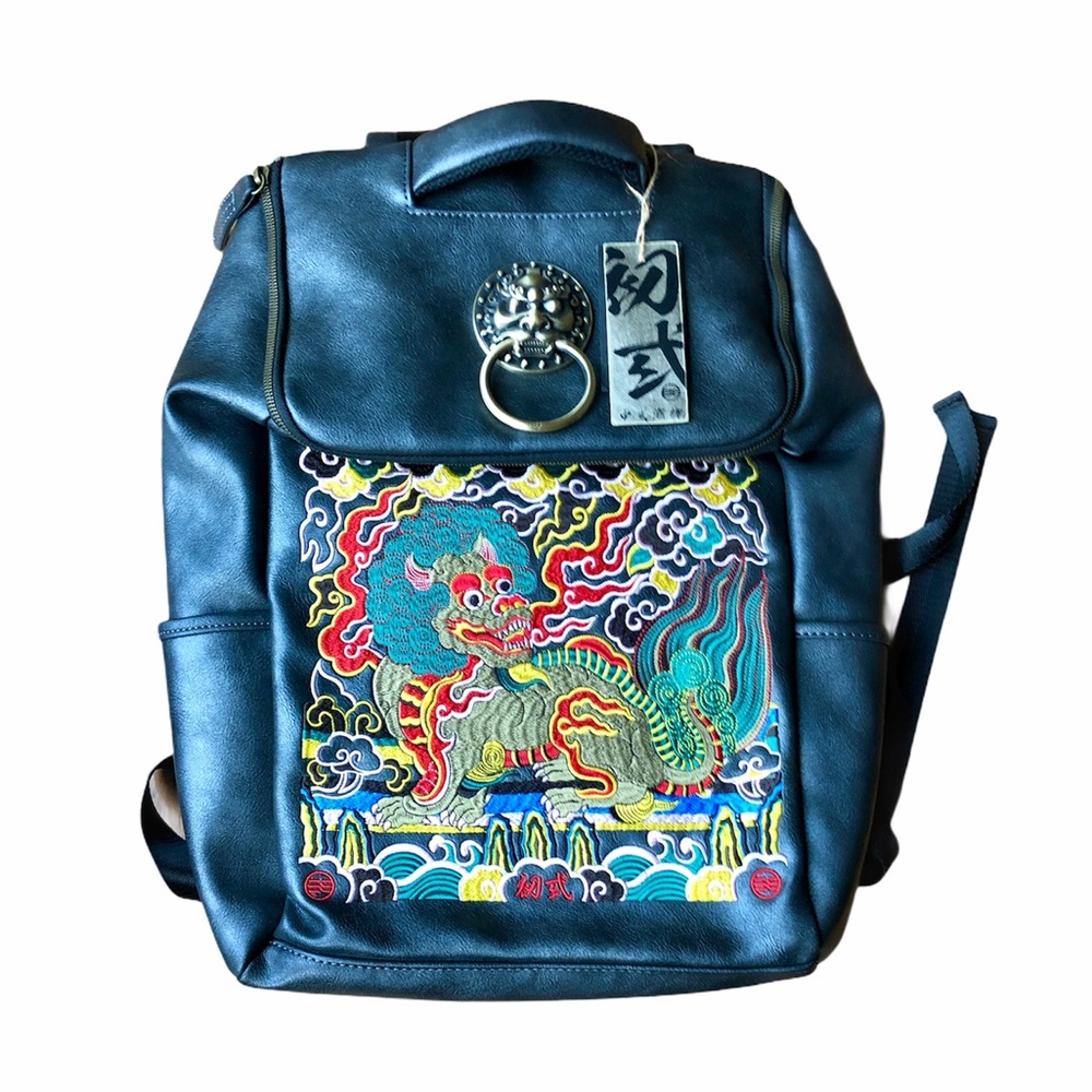 NEW! Retro Lion Embroidered Laptop Backpack Unisex